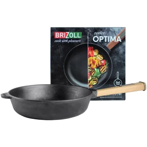 Сковорода Brizoll Optima-Bordo 24х6.15 см (O2460-P): Материал корпуса Чугун