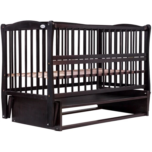 Кровать Babyroom Еліт резьба, маятник, откидной бок DER-6 бук венге (622022)