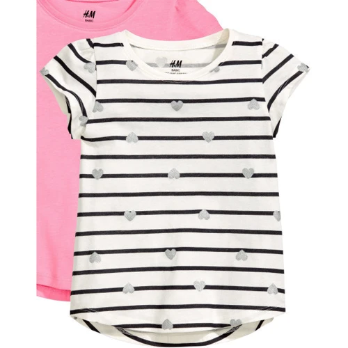 Футболка H&M 3550685 134-140 см черно-белая: Тип Футболки