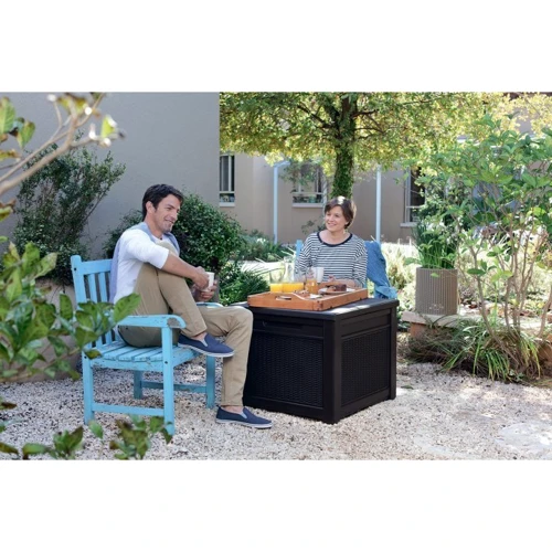 Стол-сундук Keter Cube Rattan коричневый (7290106924840)