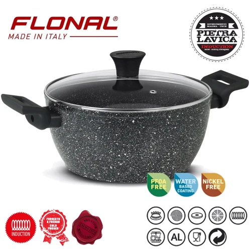 Кастрюля Flonal Pietra Lavica 4.3 л с крышкой (PLICV2480): Диаметр, см 24