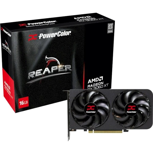 Видеокарта PowerColor Reaper AMD Radeon RX 9060 XT 16GB GDDR6 (RX9060XT 16G-A): Объем памяти, Гб 16