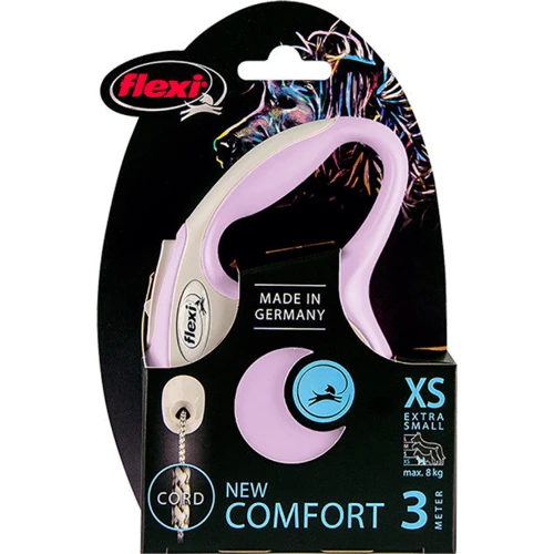 Поводок-рулетка Flexi New Comfort XS до 8 кг 3 м сиреневый (4000498042700): Тип шнура Трос