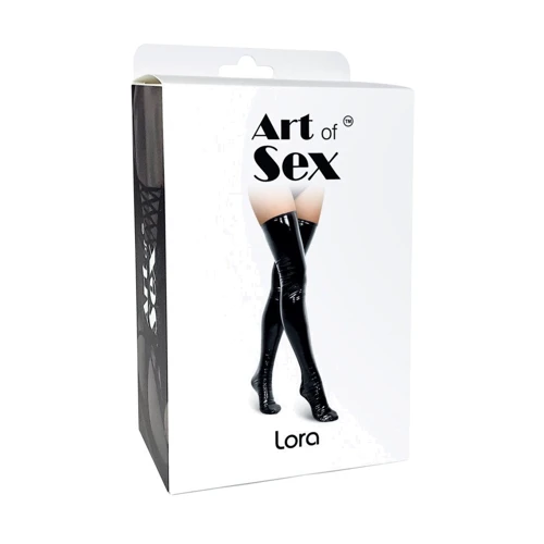 Сексуальные виниловые чулки Art of Sex - Lora, S (черные)