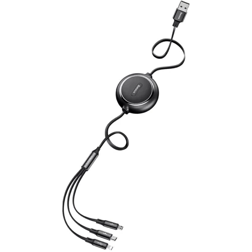 Кабель Baseus USB Cable to Micro USB/Lightning/Type-C Golden Loop 1.2m Black (CAMLT-JH01) фото 3
