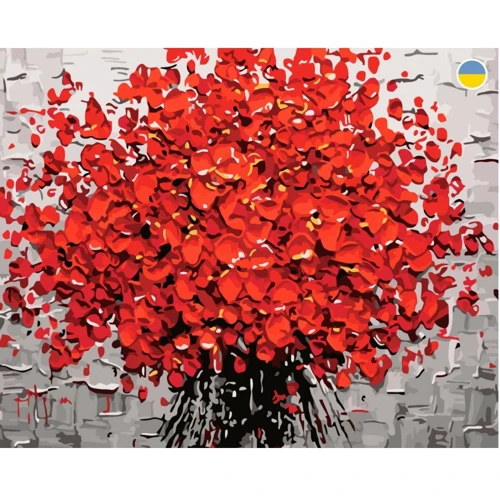 Картина за номерами Origami Букет червоних квітів 40x50 см LW3002