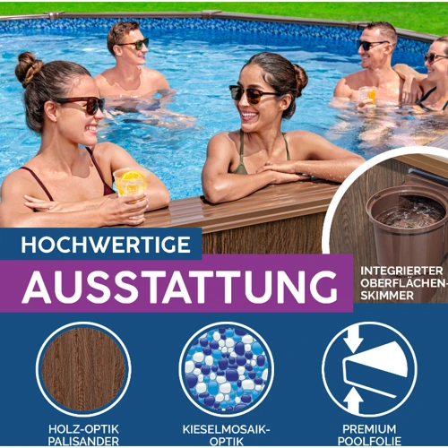 Бассейн Bestway 732-366-132 см (561CW) (фильтрующий насос с песочным фильтром, скиммер, лестница, подкладка, покрытие бассейна, дозатор для хим средств ChemCo) фото 4
