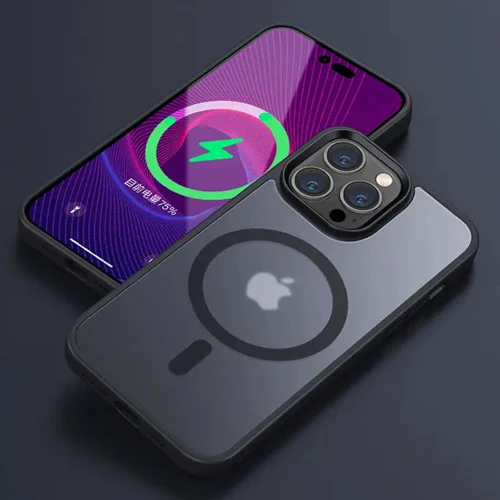 Чехол для iPhone Mobile Case TPU+PC Metal Buttons with MagSafe Colorful Black for iPhone 14 Pro фото 6