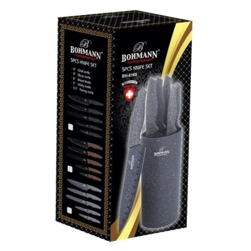 Набор кухонных ножей Bohmann 6шт с подставкой (соломка) (6165-BH): Наименование Набор кухонных ножей