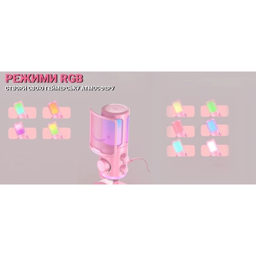 Конденсаторный USB микрофон Fifine AM6 Pink фото 6