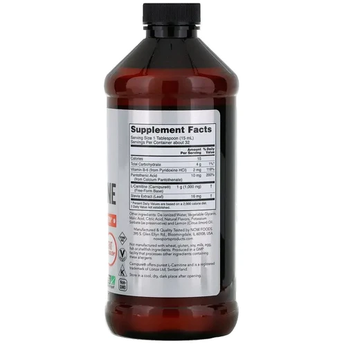 Жиросжигатель Now Foods L-Carnitine Liquid 1000 mg 473 ml Tropical Punch Flavor: Пол Унисекс