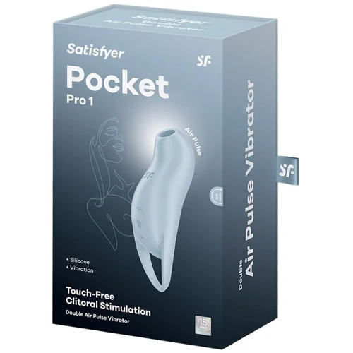 Вакуумный клиторальный стимулятор с вибрацией Satisfyer Pocket Pro 1 Blue