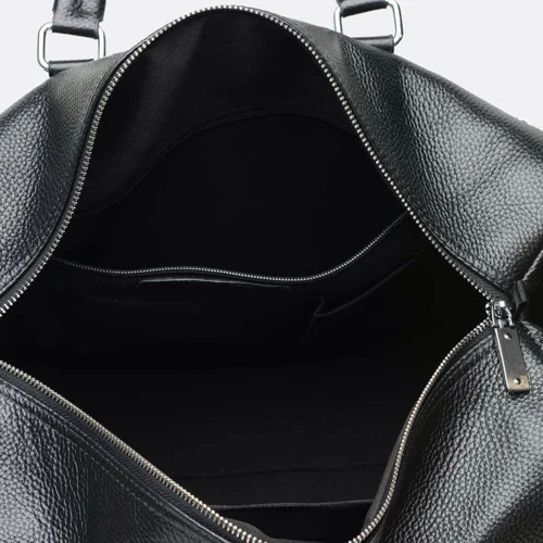 Мужская дорожная сумка Ricco Grande черная (K166313-2-black): Фактура Матовая, Зернистая