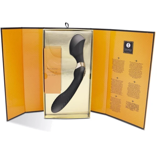 Вибромассажер Shunga Zoa Black, двусторонний