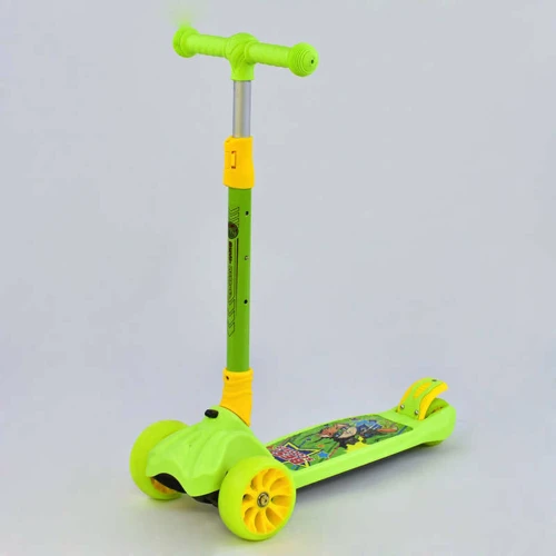 Самокат дитячий триколісний Best Scooter MAXI з світяться колесами PU і складним кермом Light green (76063)