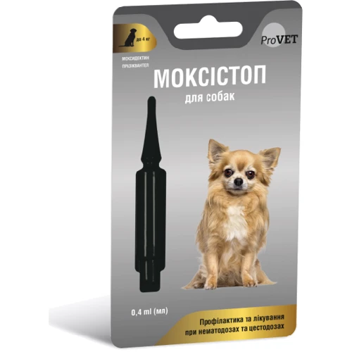 Антигельминтный препарат ProVet Мокстистоп для собак до 4 кг 0.4 мл (4823082419197)