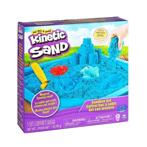 Набор песка для детского творчества - Kinetic Sand Замок Из Песка (голубой, 454 г, формочки, лоток)