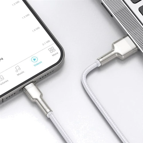 Кабель Baseus USB Cable to Lightning Cafule Metal 2.4A 2m White (CALJK-B02) фото 9