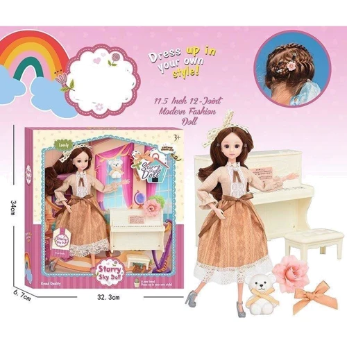 Лялька Starry Sky Doll Зоряне небо з ведмедиком та аксесуарами, 30 см (SK 024 C): Вік от 3 лет