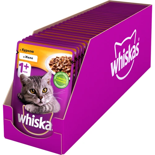 Влажный корм для котов Whiskas с курицей в желе 100г (4770608239671): Основные ингредиенты Курица