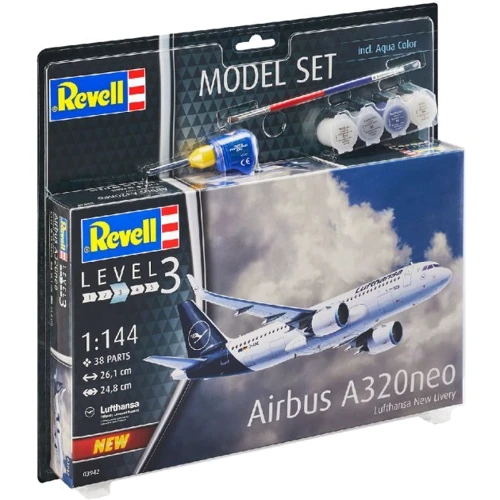 Сборная модель Revell набор Самолет Аэробус А321 Neo уровень 3 масштаб 1:144