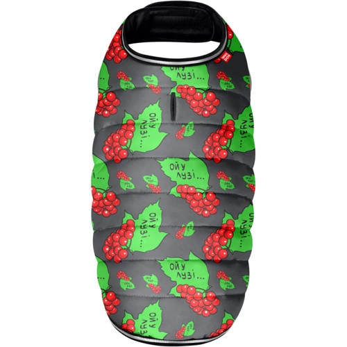Курточка-накидка для собак Waudog Clothes рисунок Калина L А 41 см B 58-70 см С 42-52 см (505-0228