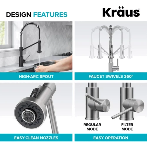 Змішувач для кухонного миття Kraus KFF-1610BB