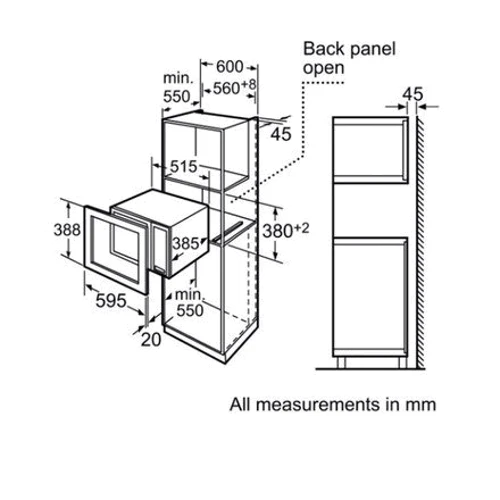 Встраиваемая микроволновая печь Bosch HMT 84G651: Мощность микроволновки 900 Вт