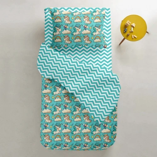 Набір простирадлом Cosas Beige/Zigzag mint 120x60 см (4822052056646)