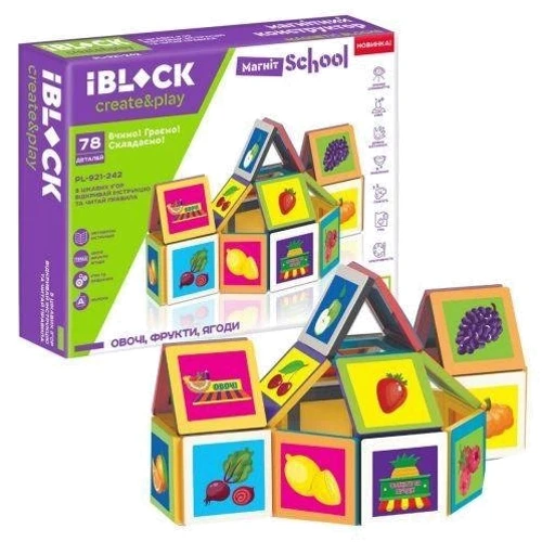 Конструктор магнитный Iblock 78 деталей Инструкция в электронном в виде с развивающими играми (PL-921-242): Количество деталей, шт. 78