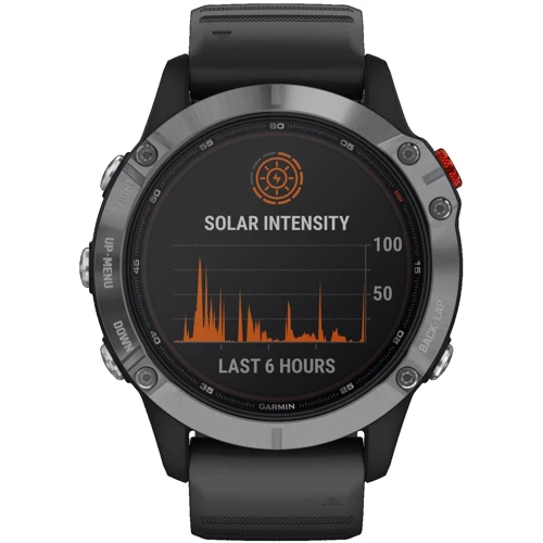 Смарт-часы Garmin Fenix 6 Solar Silver with black band (010-02410-00): Тип гаджета Взрослые смарт часы