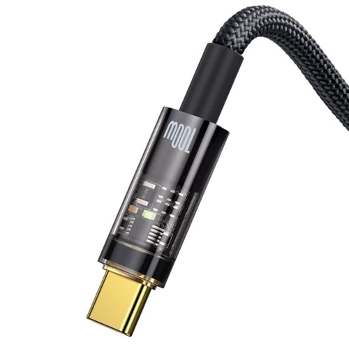 Кабель Baseus USB Cable to USB-C Explorer Series Auto Power-Off 100W 1m Black (CATS000201): Довжина 1 м