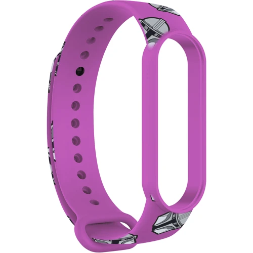 Ремешок ArmorStandart This-is-the-Way Dark Lord helmet Purple (ARM59259) for Xiaomi Mi Smart Band 5/6/7
