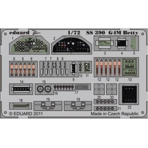 Фототравление Eduard 1/72 G4M Betty (рекомендовано для Hasegawa) EDU-SS390: Производитель Eduard