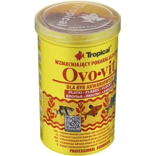 Корм для аквариумных рыб Tropical Ovo-vit в хлопьях 1 л (5900469770368): Вид корма Хлопья