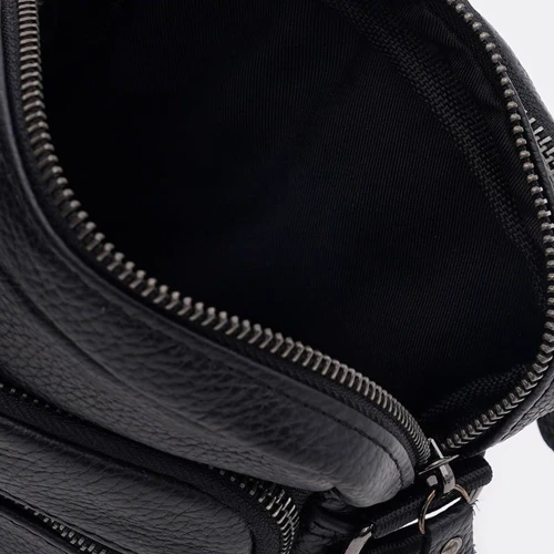 Чоловіча сумка через плече чорна Keizer (K12004bl-black): Фактура Матовая, Зернистая