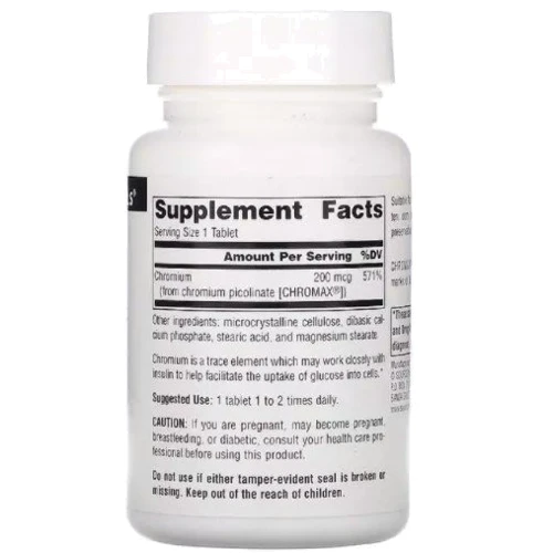 Source Naturals Chrome Pikolinate 200 mcg Хром Пиколинат 240 таблеток: Форма выпуска Таблетки