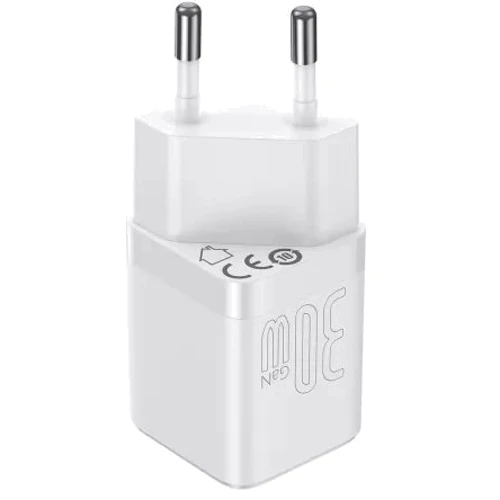 Зарядное устройство Baseus USB-C Wall Charger GaN3 1С 30W White (CCGN010102): Кабель в комплекте отсутствует