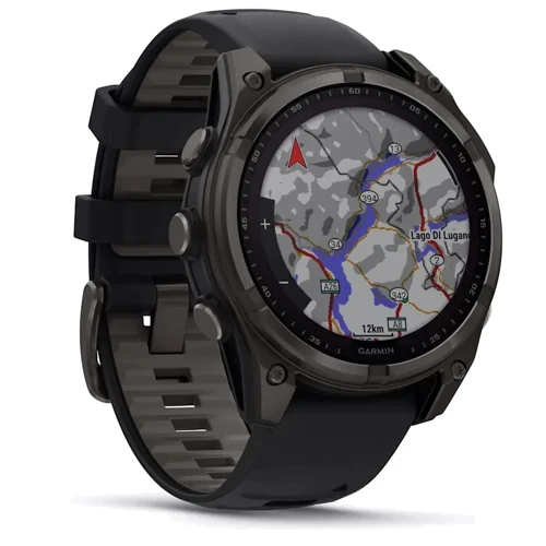 Смарт-часы Garmin Fenix 8 Solar 47mm Sapphire Carbon Grey DLC Titanium with Black/Pebble Grey Silicone Band (010-02906-11): Время работы до 21 дня