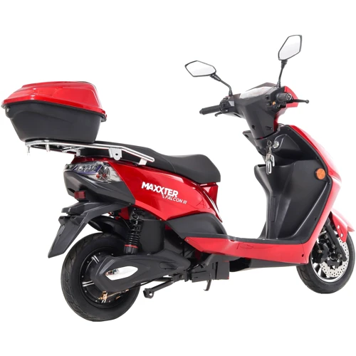 Електроскутер Maxxter FALCON III (red), 1000 Вт, червоний: Особливості З великими колесами, З сидінням, З кермом, Вантажний, З багажником