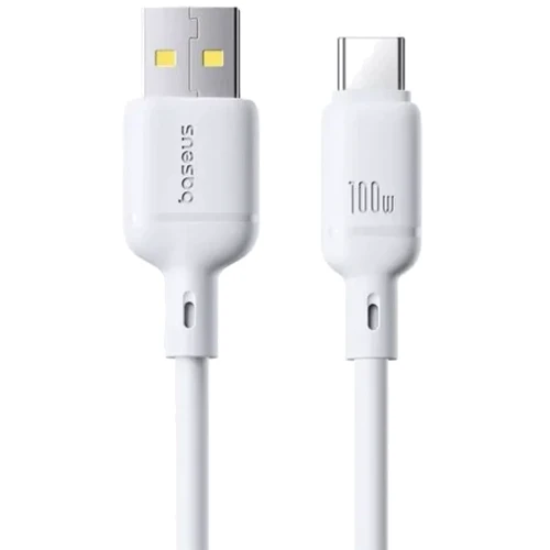 Кабель Baseus USB Cable to USB-C Silky Series 100W 2m White (P10377703213-01)