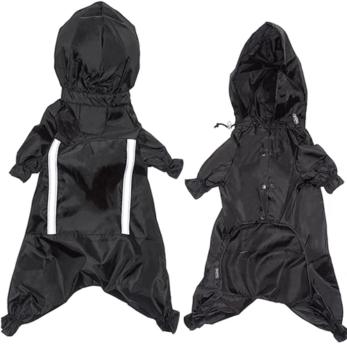 Комбинезон защитный с капюшоном Flamingo Raincoat Safety для собак черный 60 см (43305): Тип Комбинезоны