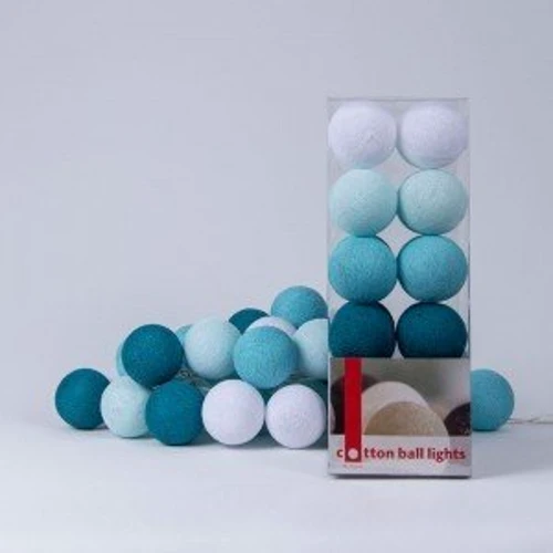 Гирлянда Cotton ball lights на 10 шаров 2,7м, Aqua: Длина, м 2.7
