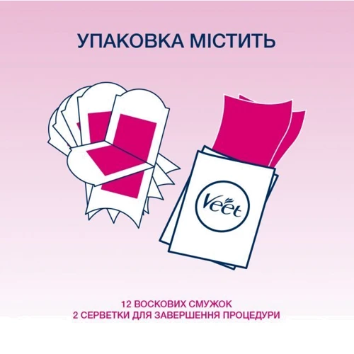 Veet Easy-Gelwax Восковые полоски для нормальной кожи 12 шт. фото 4