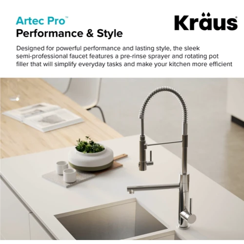 Змішувач для кухонного миття Kraus Artec Pro KPF-1603BGMB