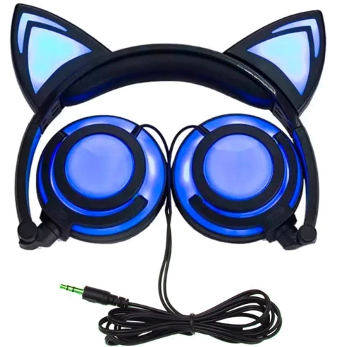 Навушники, що світяться з котячими вушками UFT BL108 Blue