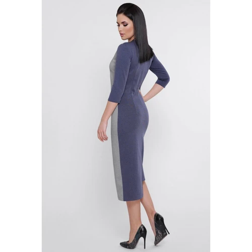 Сукня FashionUp PL-1753A 42 синє повсякденне подовжене міді: Довжина рукава Рукав 3/4