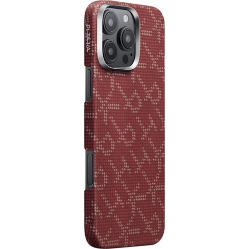 Чехол для iPhone Pitaka Monogram Tactile Woven Case Gold/Red (KI1602PTKP) for iPhone 16 Pro Max