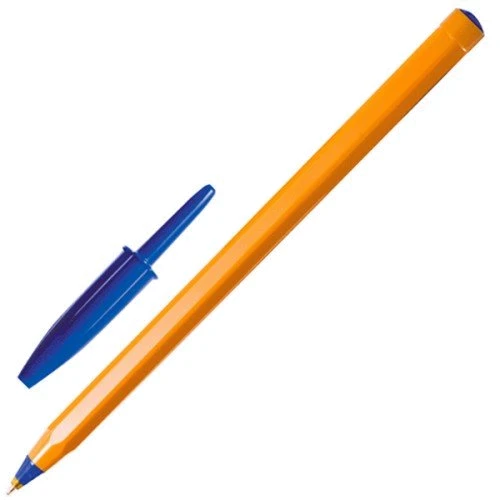 Набор шариковых ручек 20 шт BIC Orange Синий, пишущий узел 0,8мм, толщина линии письма 0.36 мм, Оранжевый корпус (3086121101113)