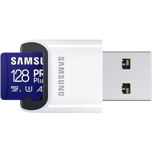 Карта пам'яті Samsung 128GB microSDXC Class 10 UHS-I U3 V30 A2 Pro Plus + USB card reader (MB-MD128SB/WW) фото 4
